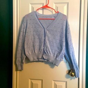 Light blue cropped cardigan